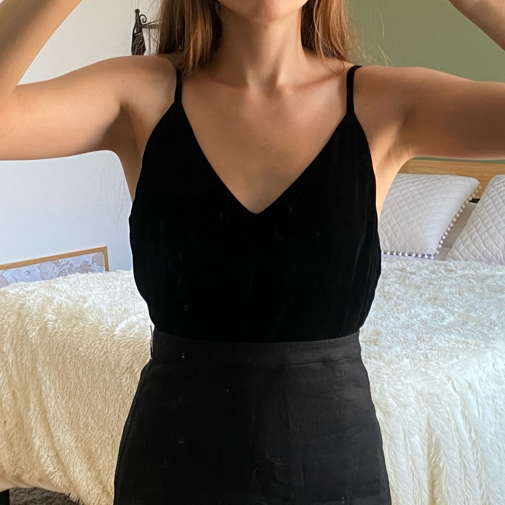 Reformation Mabel Top Black Velvet